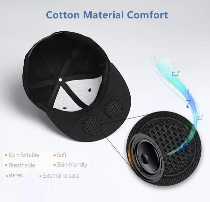 Bluetooth Headset Cap, Speaker Hat, Head Circumference 56-60cm,Hip Hop Hat